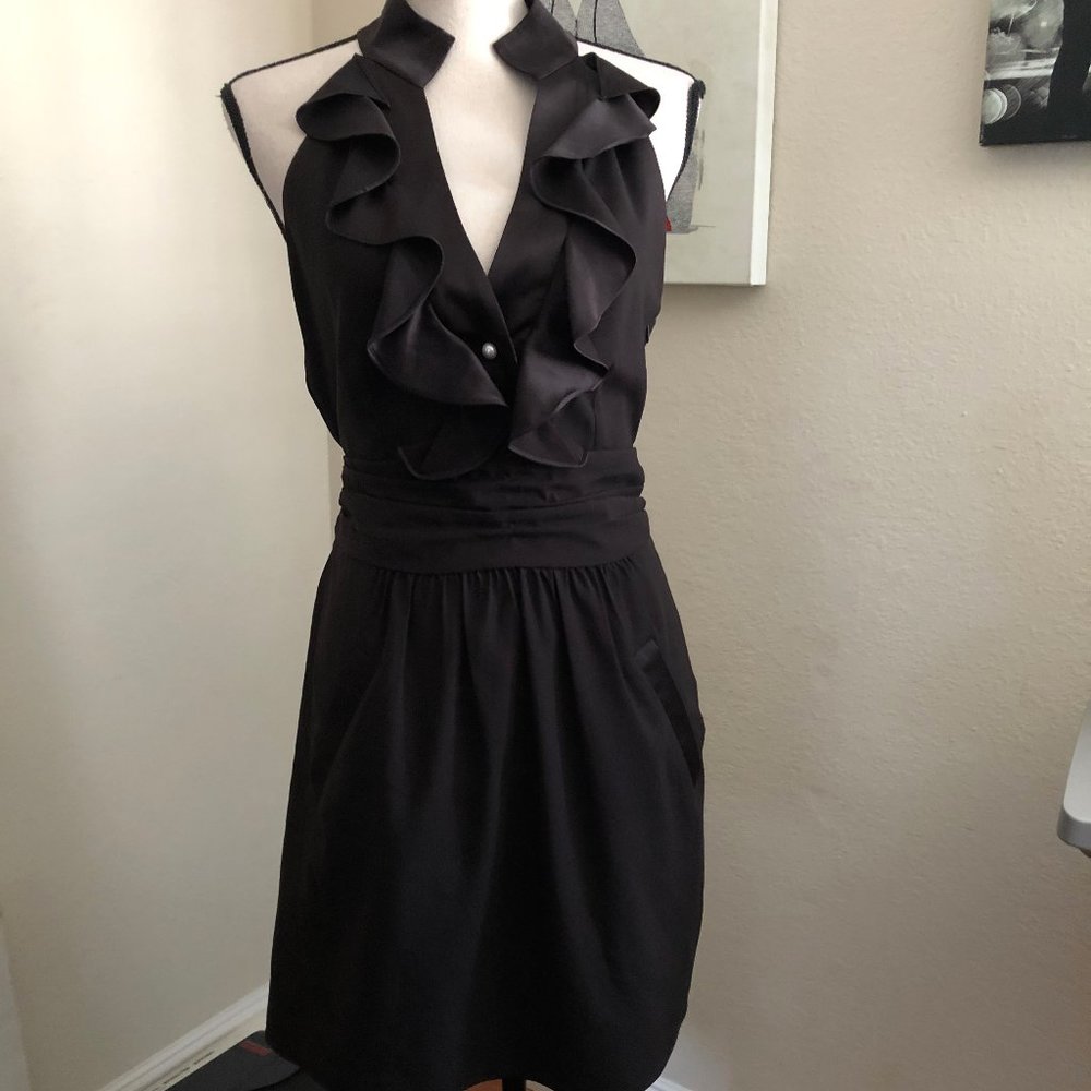 BCBGeneration Ruffle Cocktail Halter Dress